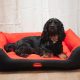 Paws Red bolster Dog bed Rectangular cosy bed for small-sized pets
